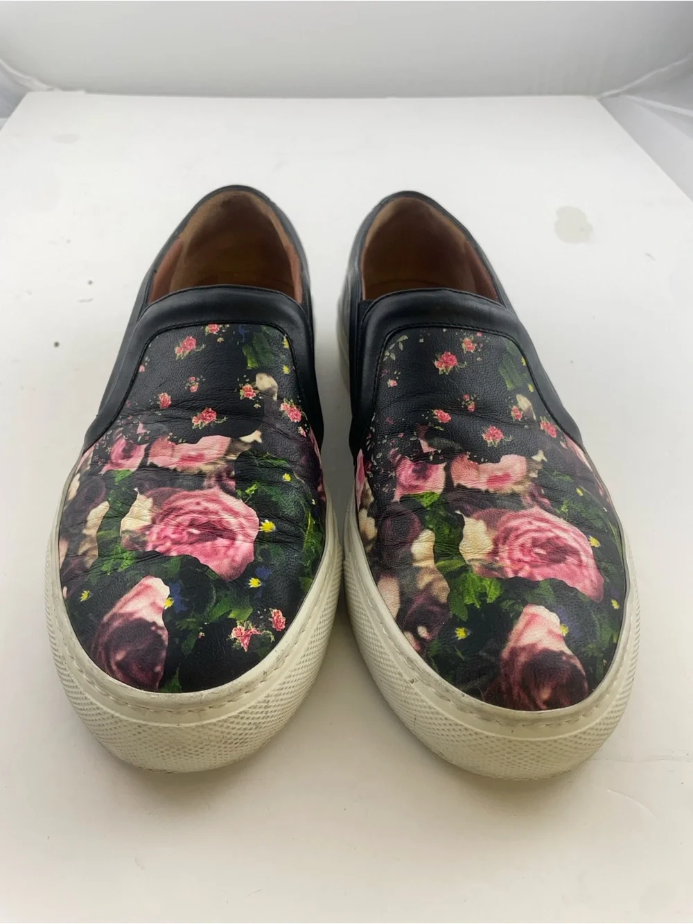 Givenchy Black Floral Leather Slip-On Sneakers - Picture 2 of 5